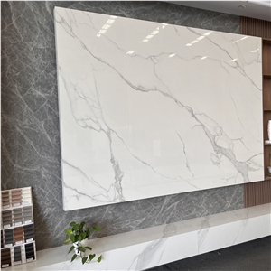 Calacatta White Sintered Stone TV Background Wall For Home