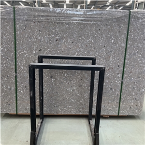 Customize Alba White Terrazzo Slab Tiles Floor Wall Design