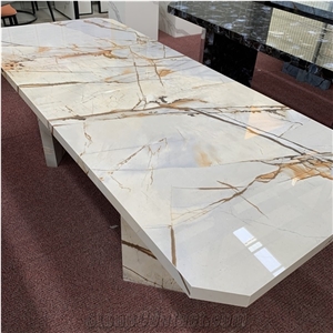 Customized Luxury Gold Porcelain Tables For Home And Office