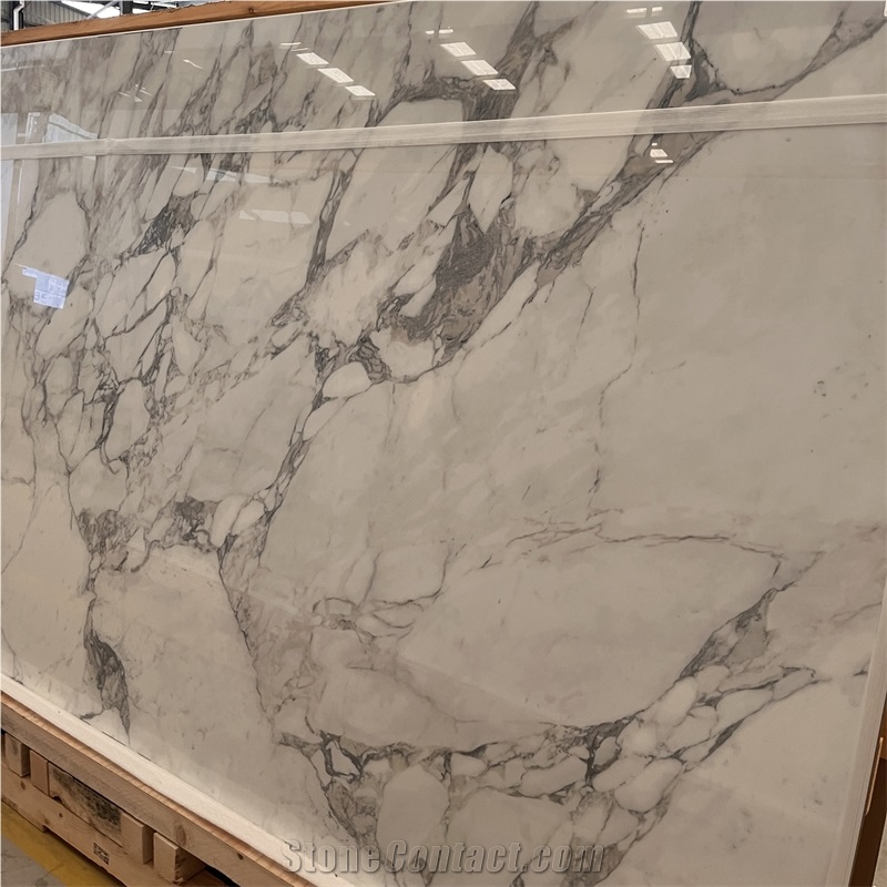 High Polished White Sintered Stone Slabs Interior Wall Decor