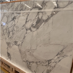High Polished White Sintered Stone Slabs Interior Wall Decor