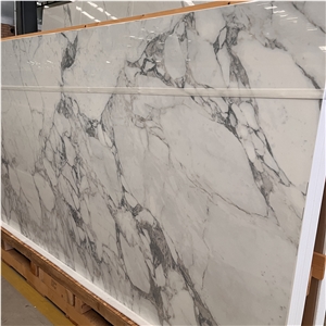 High Polished White Sintered Stone Slabs Interior Wall Decor