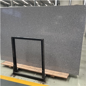 High Quality Dark Grey Terrazzo Stone Slab For Sale
