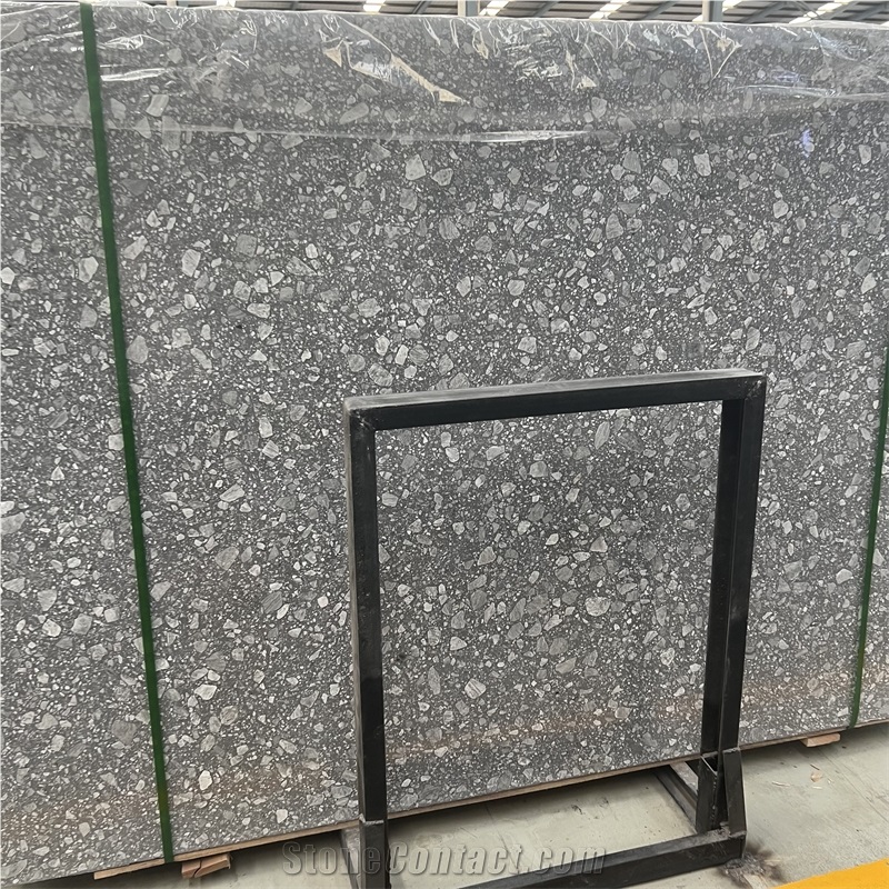 High Quality Factory Price Dark Grey Terrazzo Stone Slabs