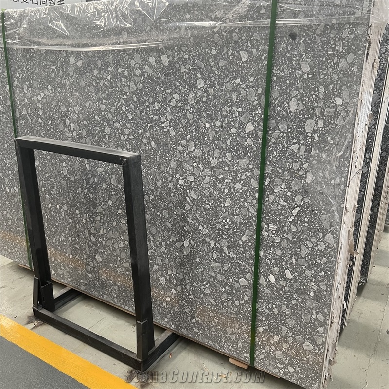 High Quality Factory Price Dark Grey Terrazzo Stone Slabs