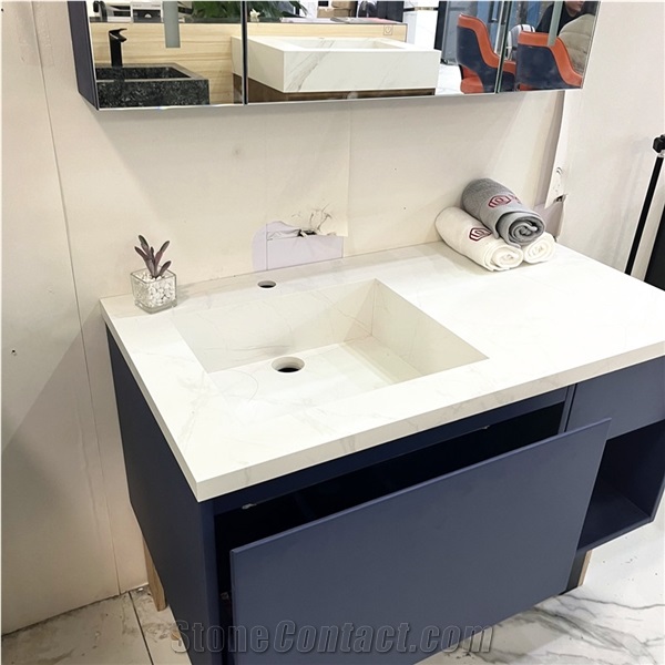 Hot Sale Sintered Stone Vanity And Mirror For Bathroom Decor