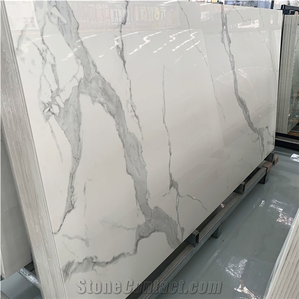 Italy Calacatta White Sintered Stone For Home Wall And Floor