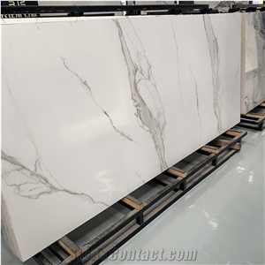 Luxury Calacatta Gold Sintered Stone Floor And Wall Tiles