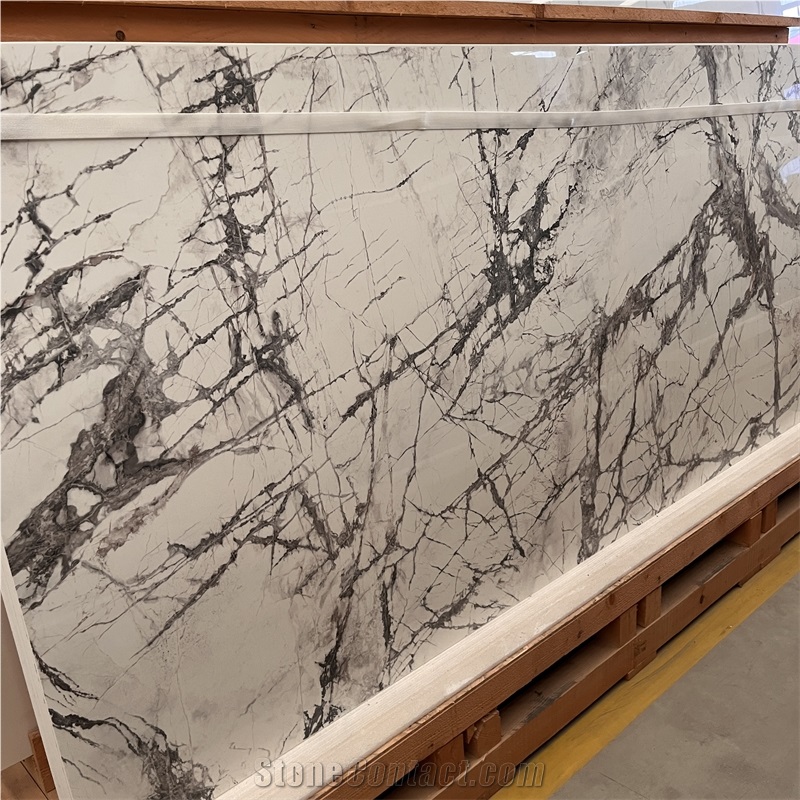 Modern Design Lilac White Sintered Stone Slab For Wall Decor