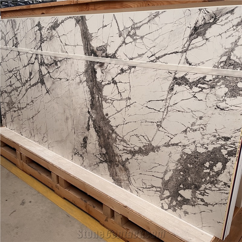 Modern Design Lilac White Sintered Stone Slab For Wall Decor