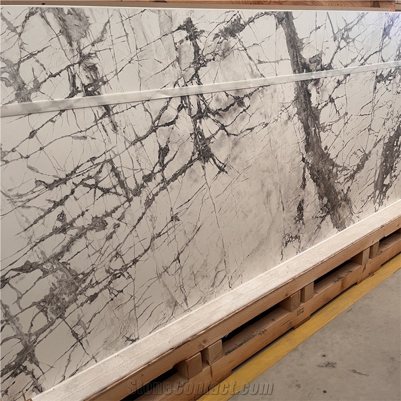 Modern Design Lilac White Sintered Stone Slab For Wall Decor