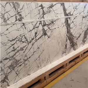 Modern Design Lilac White Sintered Stone Slab For Wall Decor