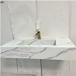 Modern Luxury Sintered Stone Vanity Bathroom Sink For Hotel