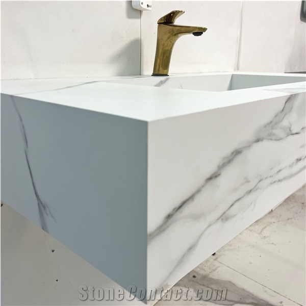 Modern Luxury Sintered Stone Vanity Bathroom Sink For Hotel