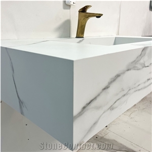 Modern Luxury Sintered Stone Vanity Bathroom Sink For Hotel