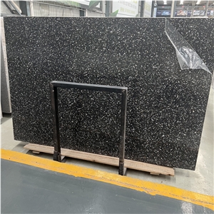 Moon Lake Dark Terrazzo Stone Slab For Interior Wall Design