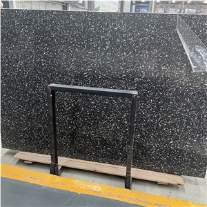 Moon Lake Dark Terrazzo Stone Slab For Interior Wall Design