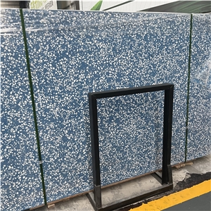 New Design Blue Terrazzo Slab For Interior Floor Design