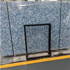 New Design Blue Terrazzo Slab For Interior Floor Design