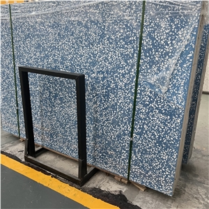 New Design Blue Terrazzo Slab For Interior Floor Design