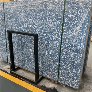 New Design Blue Terrazzo Slab For Interior Floor Design
