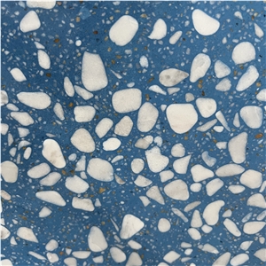 New Design Blue Terrazzo Slab For Interior Floor Design
