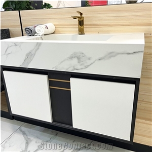 New Design Customized Bathroom Sintered Stone Vanity Cabinet