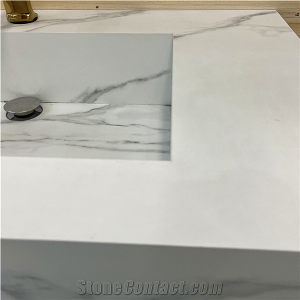 New Design Customized Bathroom Sintered Stone Vanity Cabinet