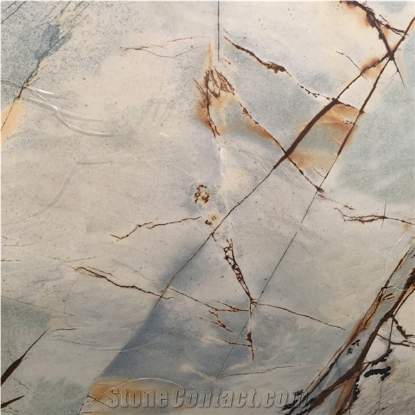 New Design Rome Impression Blue Sintered Stone Slab For Wall