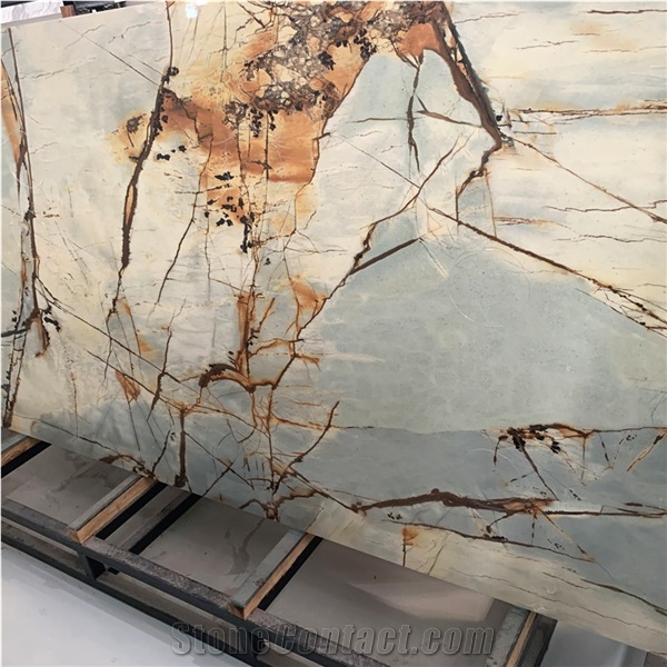 New Design Rome Impression Blue Sintered Stone Slab For Wall