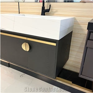 New Design White Bathroom Vanity Cabinets Sintered Stone