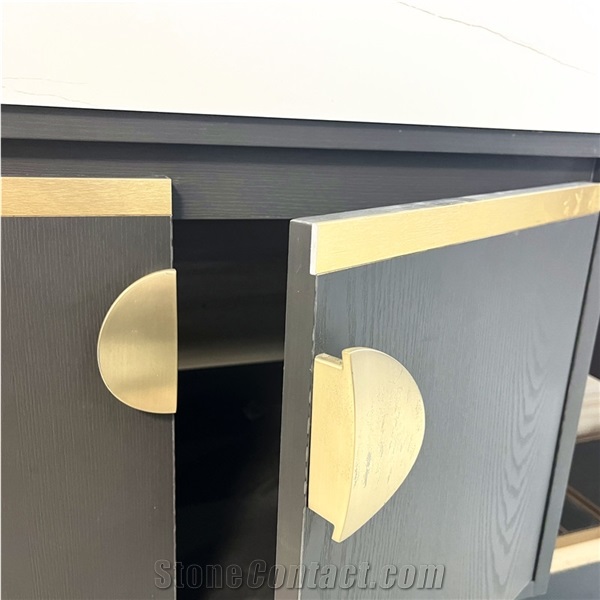 New Design White Bathroom Vanity Cabinets Sintered Stone