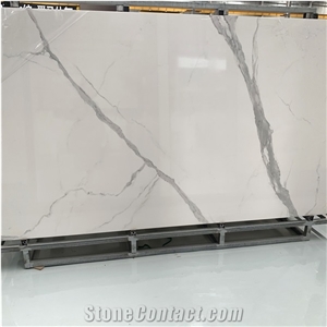 Polished Artificial Marble Looks Sintered Stone For Bathroom Wall