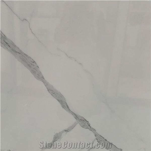 Polished Artificial Marble Looks Sintered Stone For Bathroom Wall