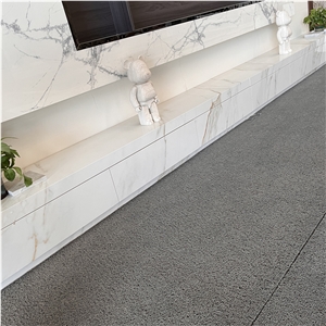 Polished Calacatta White Sintered Stone TV Background Wall