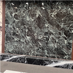 Polished Green Sintered Stone Background Wall For Home Decor