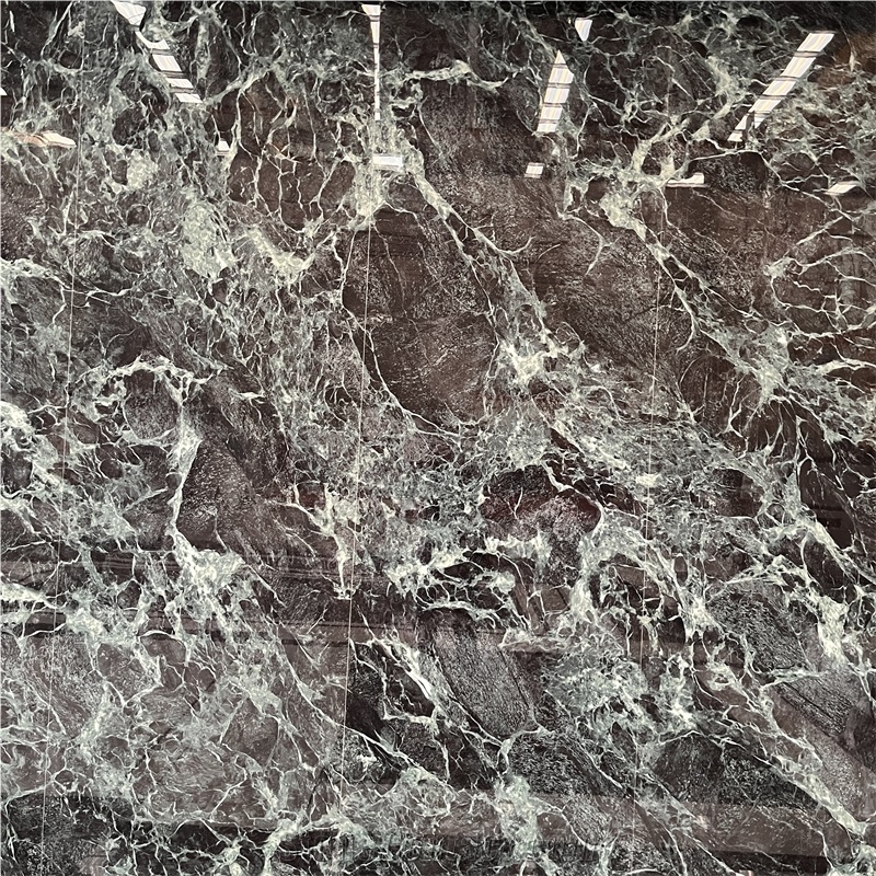 Polished Green Sintered Stone Background Wall For Home Decor