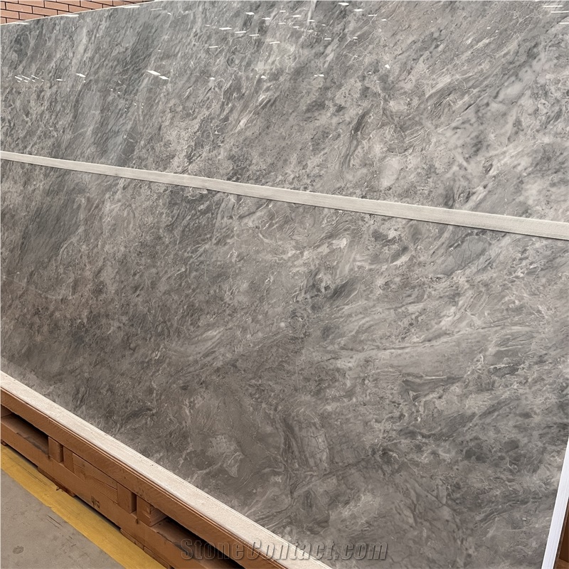 Polished Grey Sintered Stone Slabs Interior Floor Home Decor