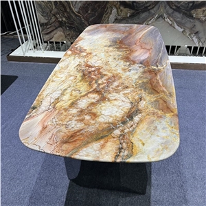 Apache Red Quartzite Rectangle Table Top For Hotel Furniture