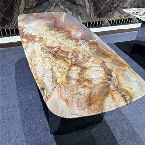 Apache Red Quartzite Rectangle Table Top For Hotel Furniture
