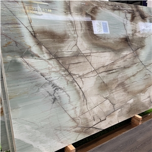 Beautiful Lake Placid Quartzite Slabs For Home & Hotel Decor