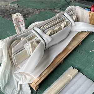 Beige Marble Fireplace Mantel