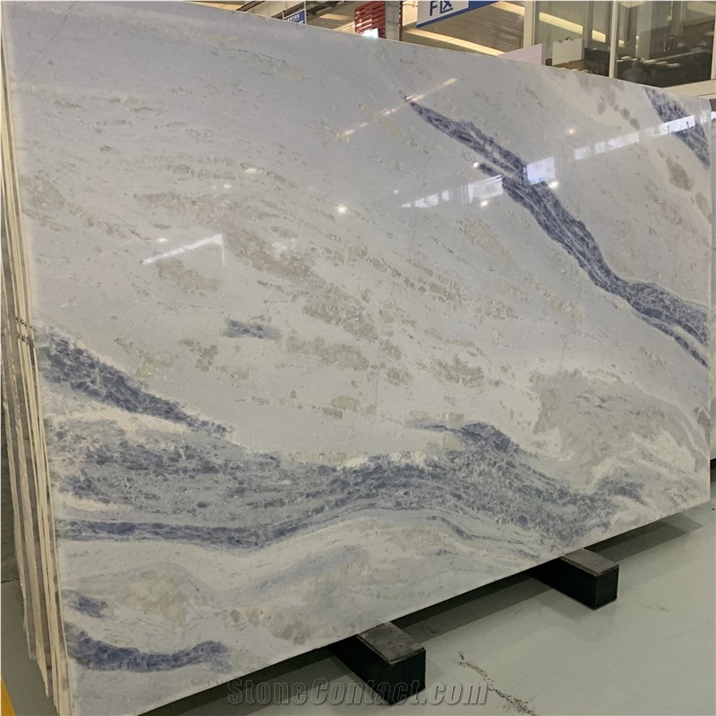 Blue Crystal Marble Tiles For Interior Floor And Wall Design