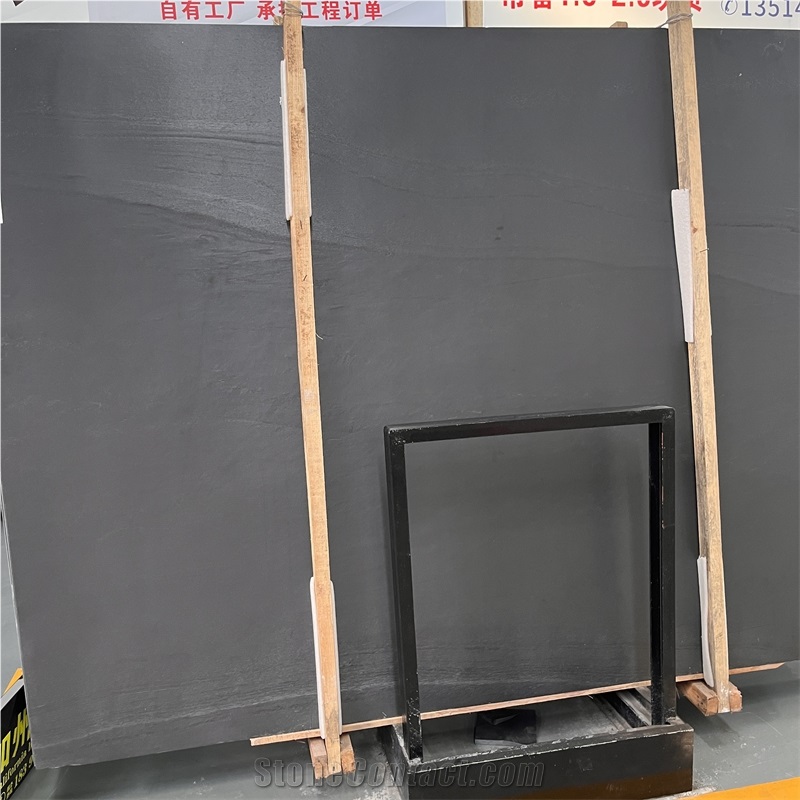 Brazil California Brilliant Black Quartzite Slabs For Home