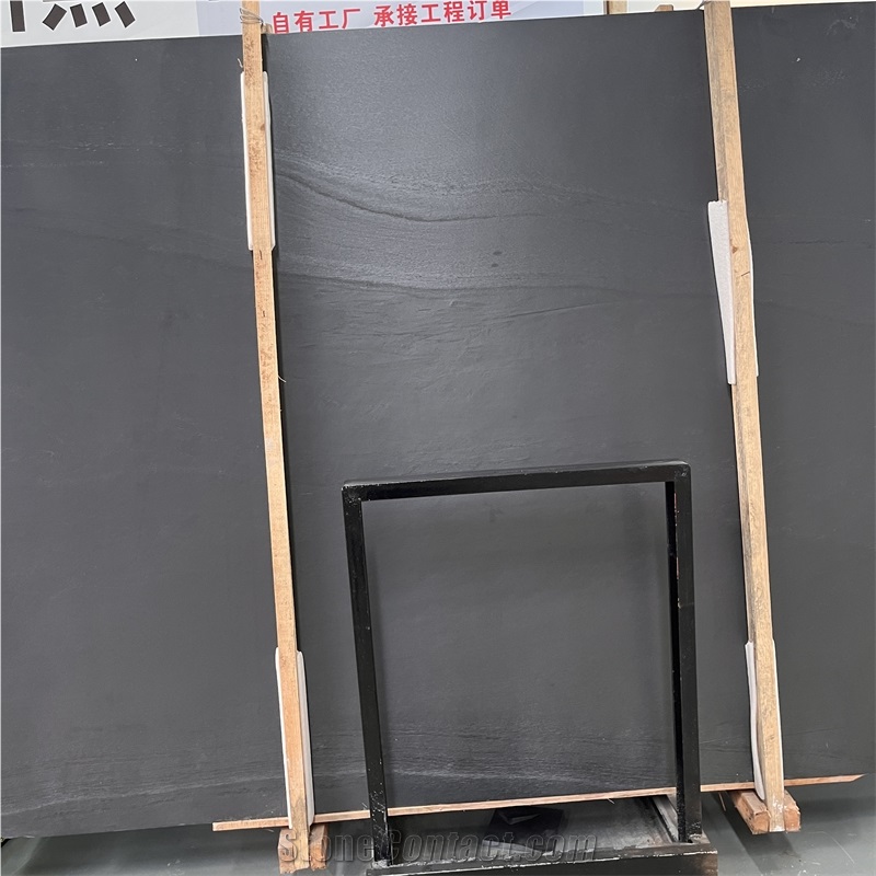 Brazil California Brilliant Black Quartzite Slabs For Home
