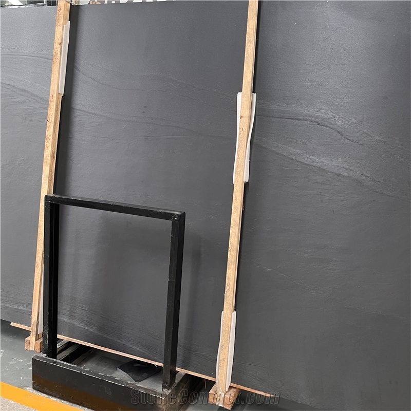 Brazil California Brilliant Black Quartzite Slabs For Home