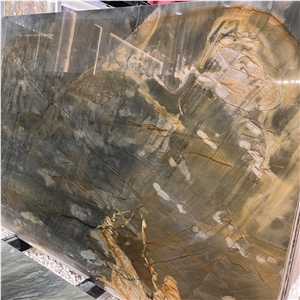 Brazil Dunhuang Impression Quartzite Slabs For Hotel Wall