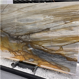 Brazil Luxury Azul Palomino Quartzite Slabs For Wall Design