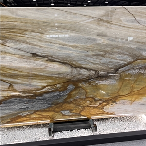Brazil Luxury Azul Palomino Quartzite Slabs For Wall Design
