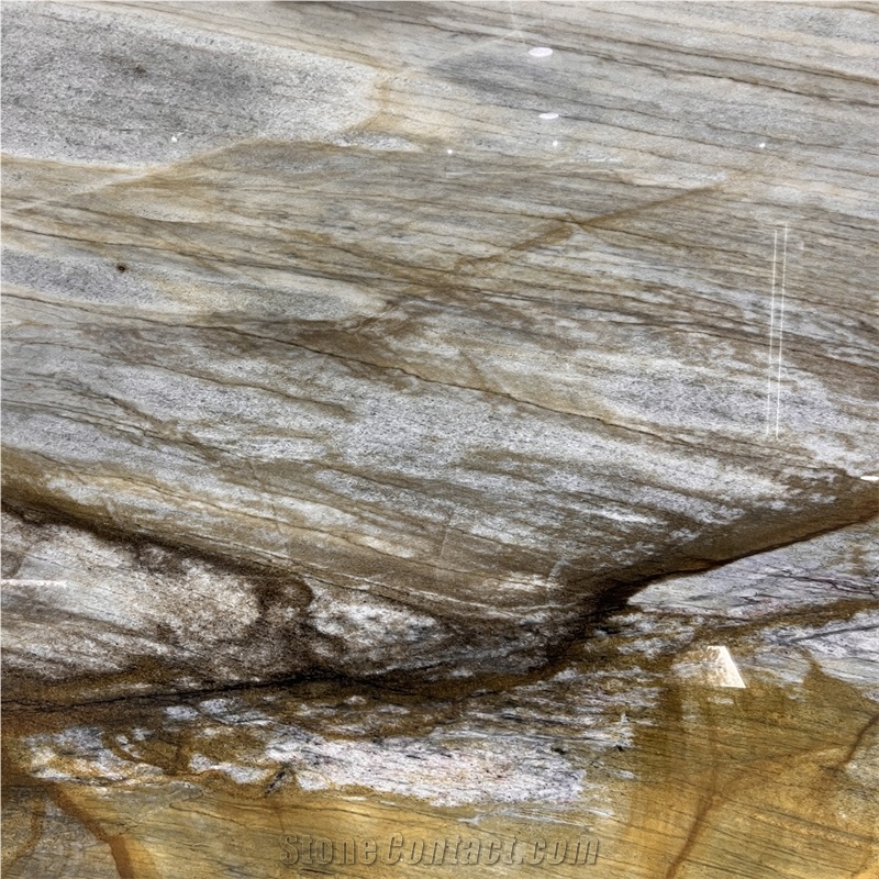 Brazil Luxury Azul Palomino Quartzite Slabs For Wall Design